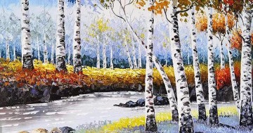 Birch Forest detail Oil Paintings